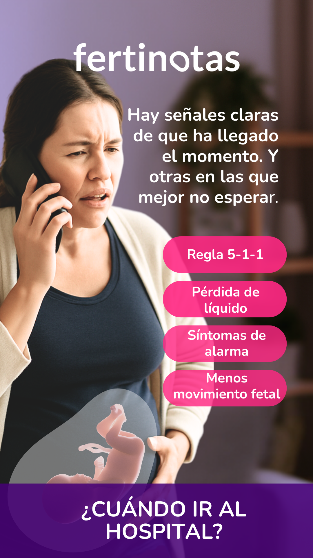 _parto Cuando ir al hospital Infografía con señales que indican cuándo acudir al hospital en el parto.