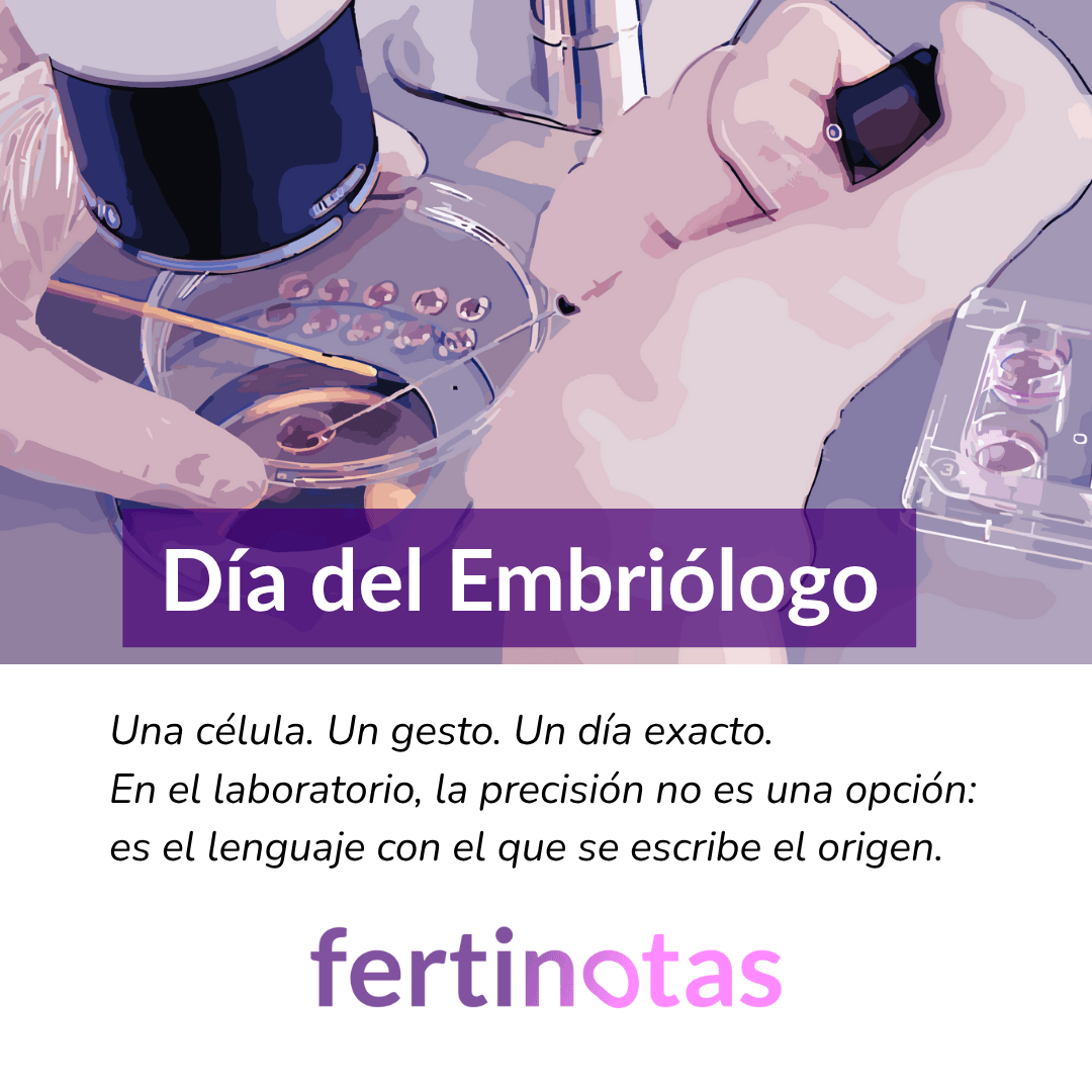 Imagen con texto: Nada es pequeño cuando podría serlo todo. Fecundación en laboratorio de reproducción asistida.
