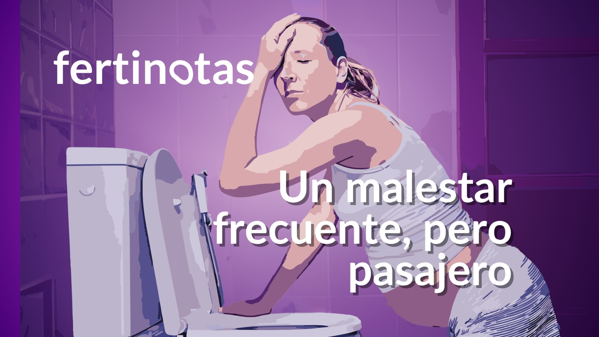 Mujer embarazada inclinada en el baño con sensación de náuseas, imagen representativa del malestar del primer trimestre del embarazo.