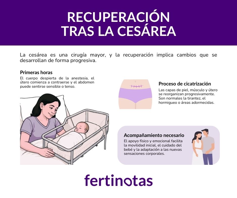 Recuperación tras cesárea: qué esperar y cómo cuidarte - Fertinotas