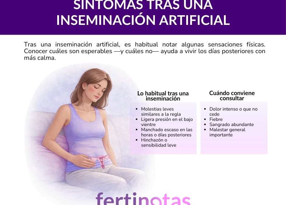 Síntomas tras la inseminación artificial: qué es normal y qué no